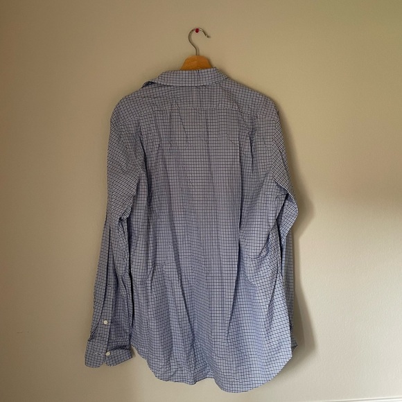Polo Ralph Lauren 100% Cotton Stretch Blue/ White Button Down Shirt Large - Picture 3 of 8
